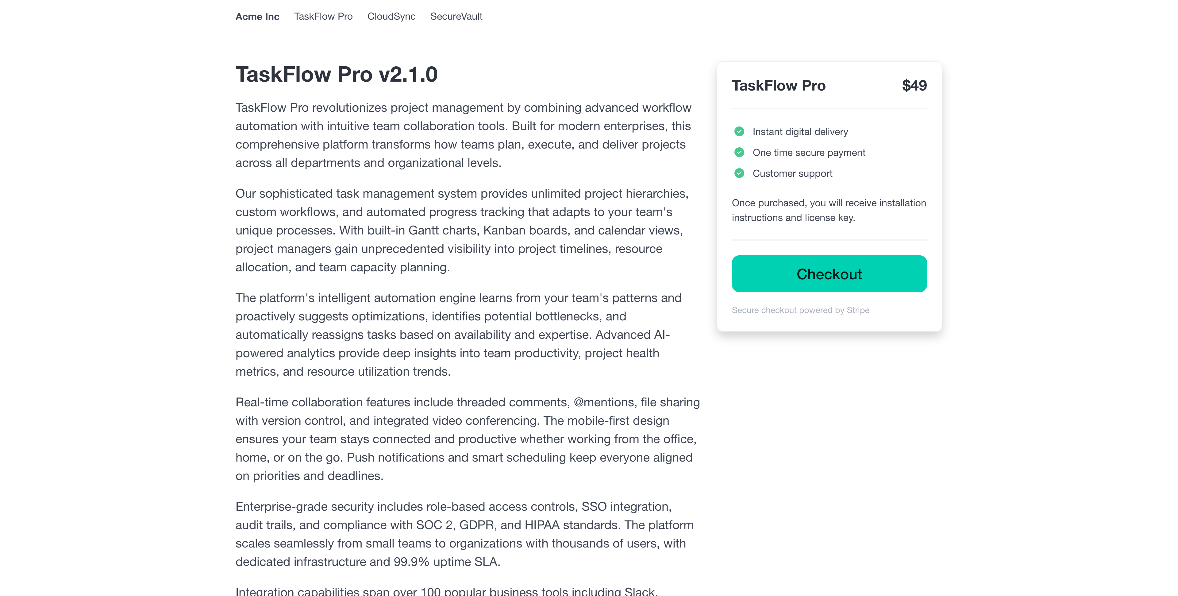 Sales Page